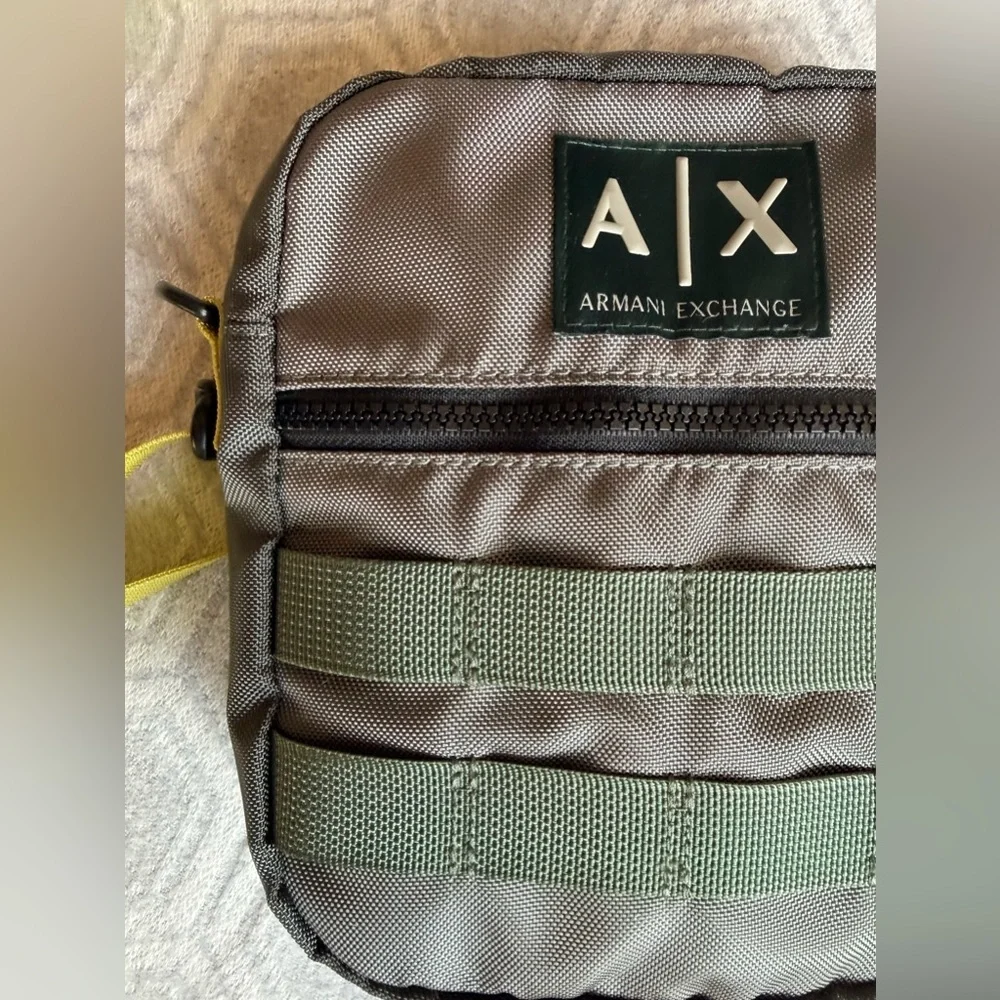 Armani Exchange A|X Color-Pieced Nylon Crossbody Messenger Bag Duck Green OS